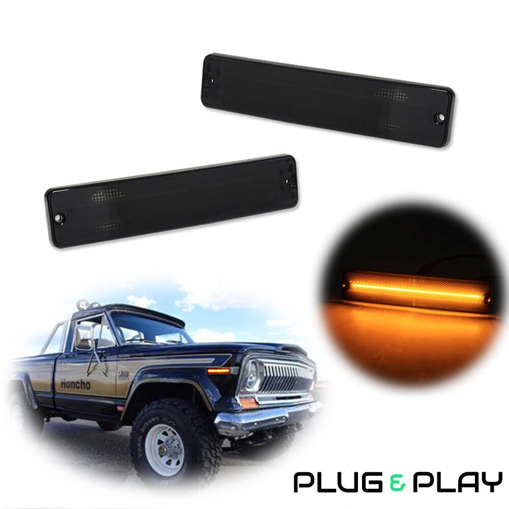 Amber LED Side Marker Indicator Lights for Jeep Cherokee CJ5/CJ6/CJ7/J10/J20