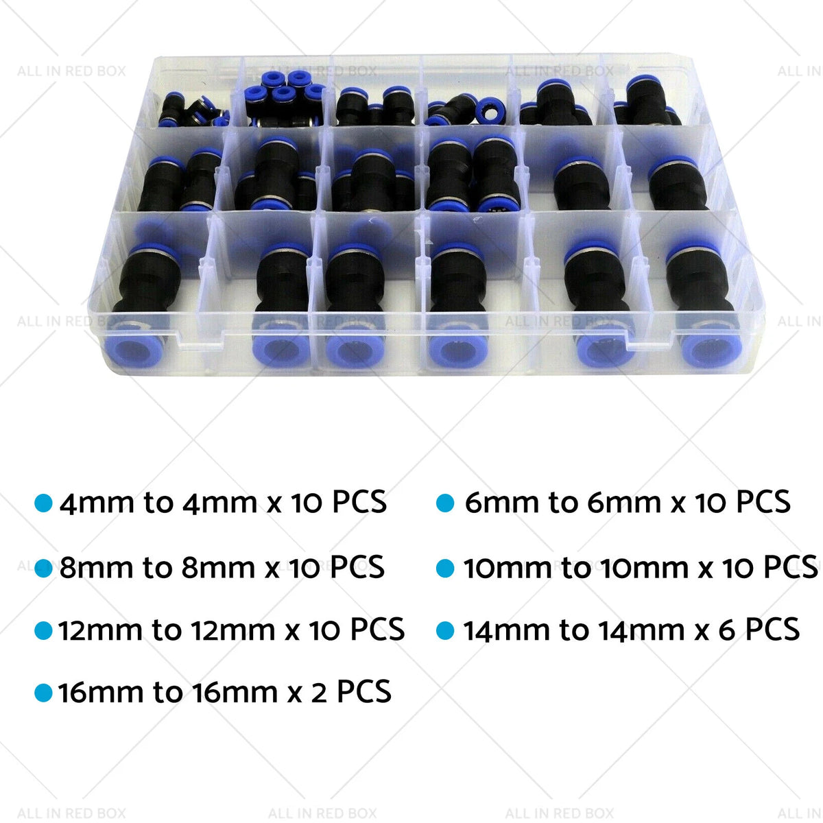 50pcs Pneumatic Push In Air Line Hose Joiner Quick Connect Kit