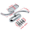 Chrome Oval Mirrors for Kawasaki Vulcan, Honda Rebel, Shadow 600/750, VTX 1300/1800