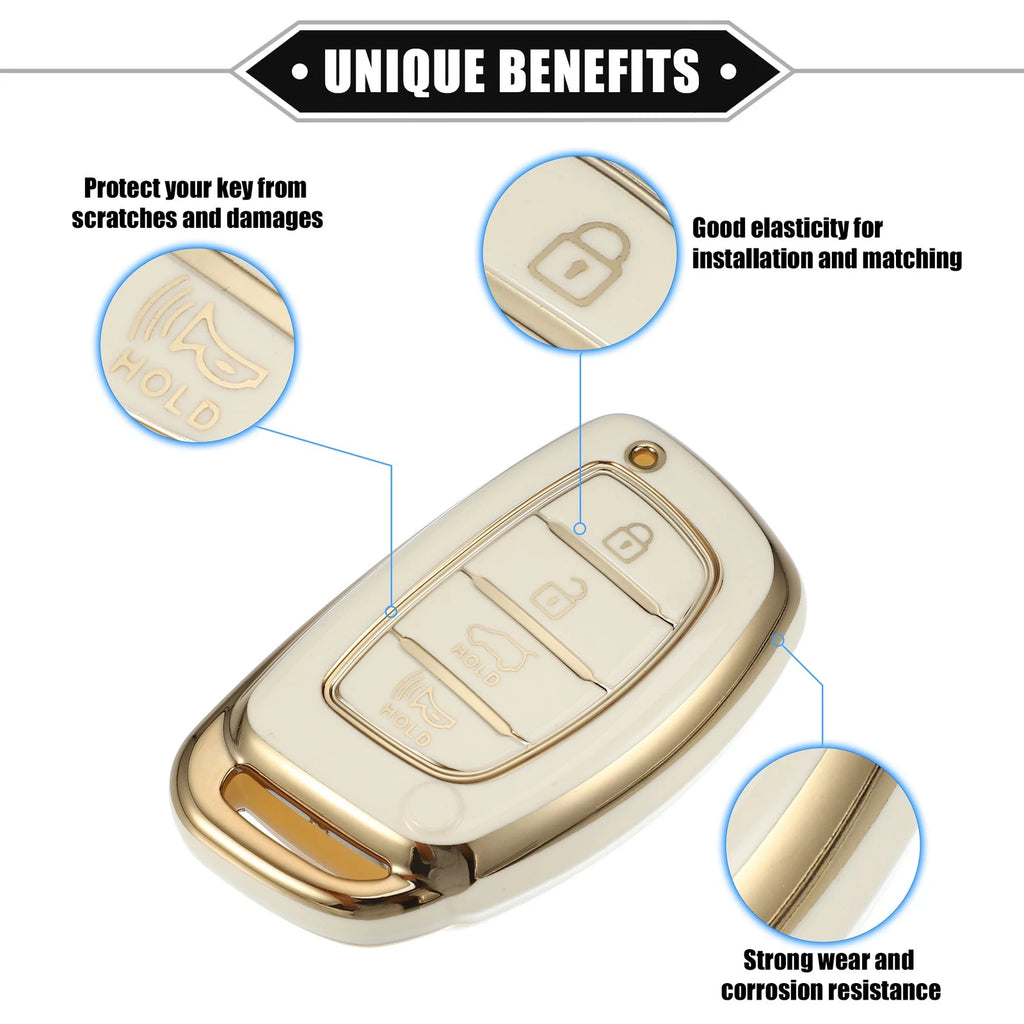 Set of 4 TPU Key Fob Covers for Hyundai Elantra Sonata (2011–2020)
