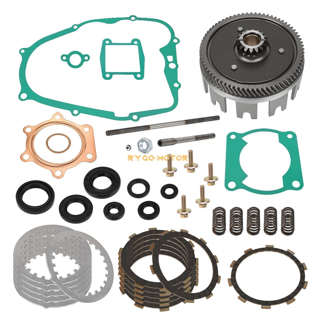 Clutch Basket Gear Friction Steel Plates Push Rod Kit for Yamaha Blaster YFS200 (2000–2006)