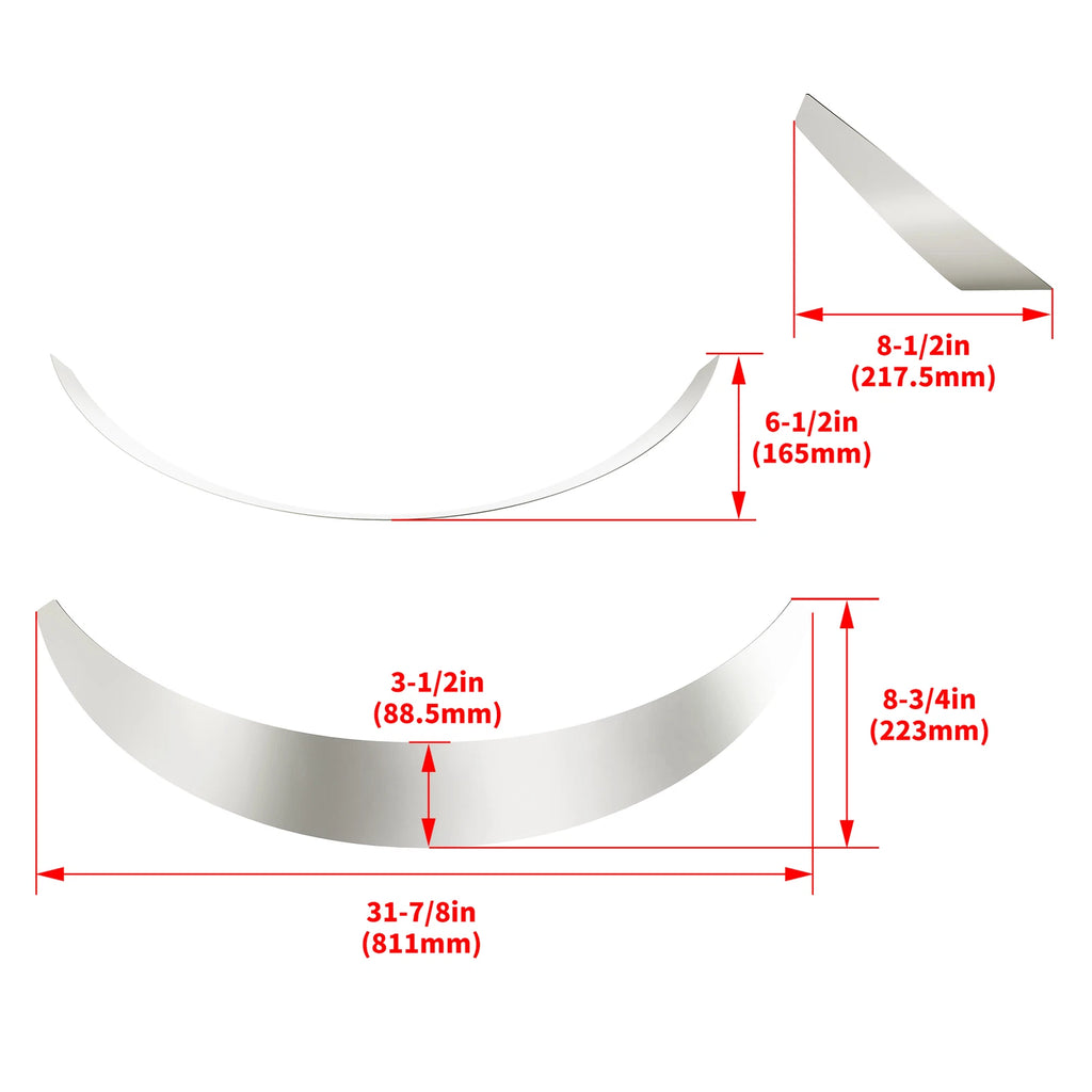 Set of 4 Universal Steel Fender Flares for JDM Style (28"-30" Wheel Openings)