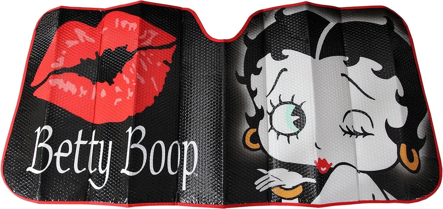 Accordion Folding Sun Shade for Car Truck (Betty Boop Design)