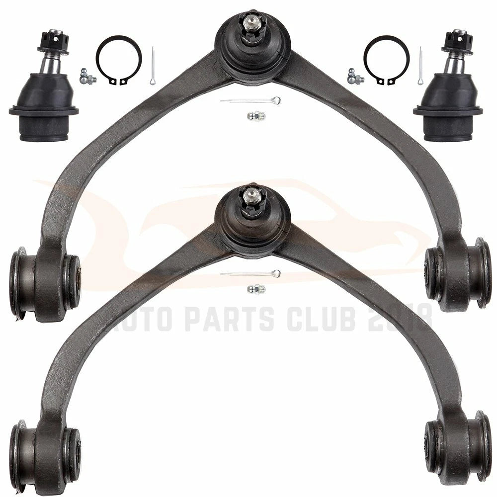 Set of 2 Upper Control Arms & 2 Lower Ball Joints for Dodge Dakota (1997–2004)
