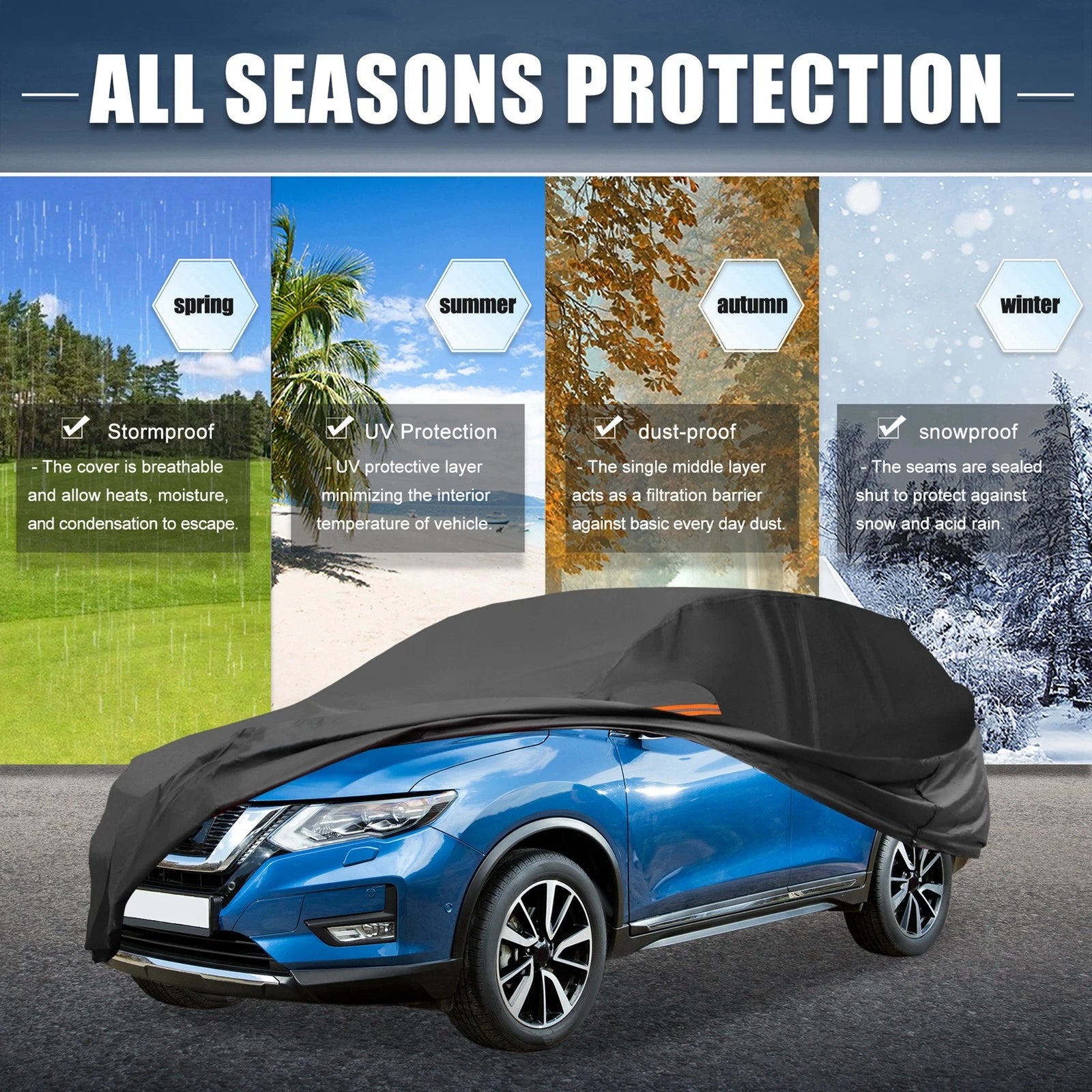 Waterproof 210D-PU Oxford Vehicle Cover for Nissan X-TRAIL (2010–2023)