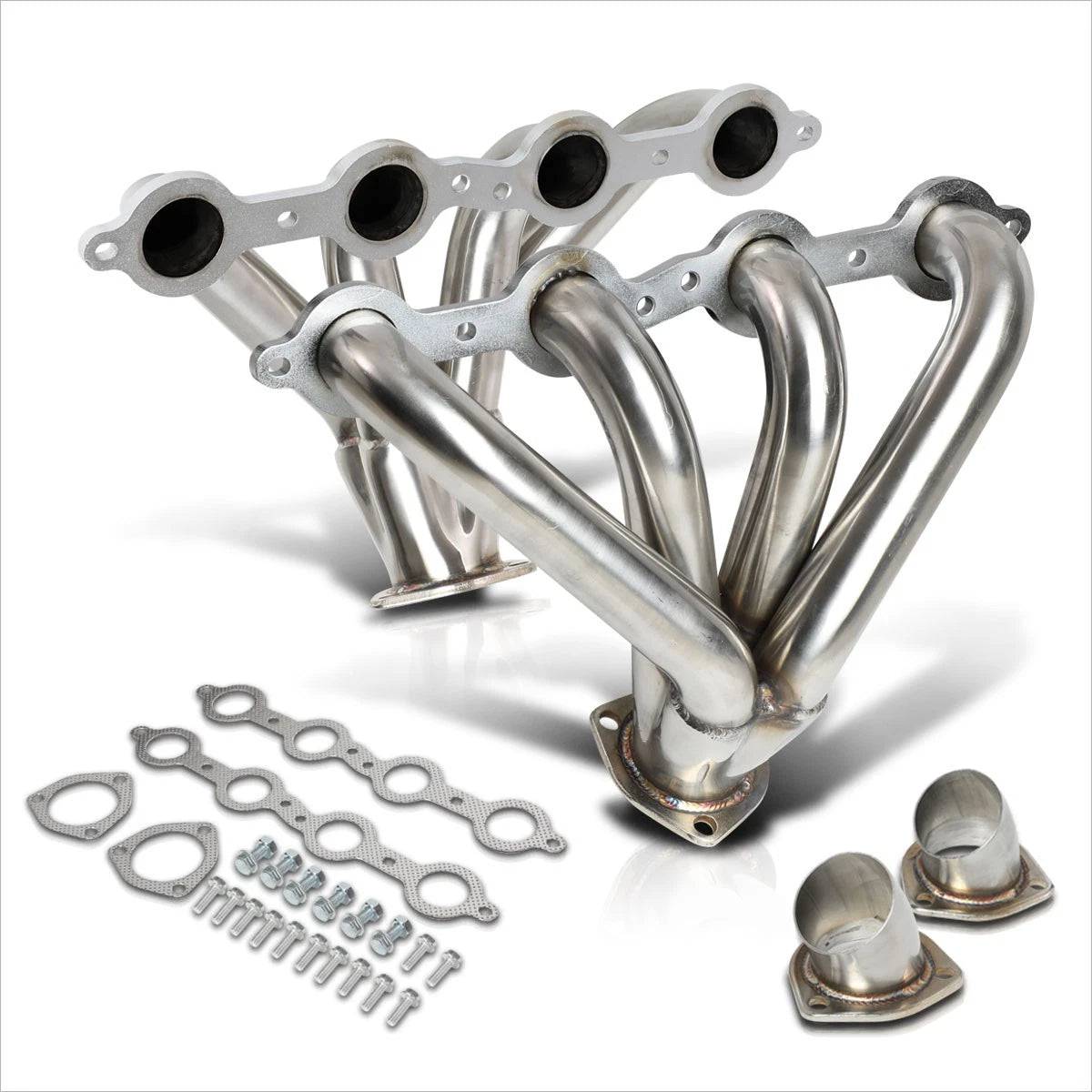 Exhaust Header Manifold Kit + Gaskets for Chevy Small Block SBC LS1 LSX