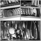 Set of 2 Black Housing Clear Corner Headlights for Dakota Durango (1997–2004)
