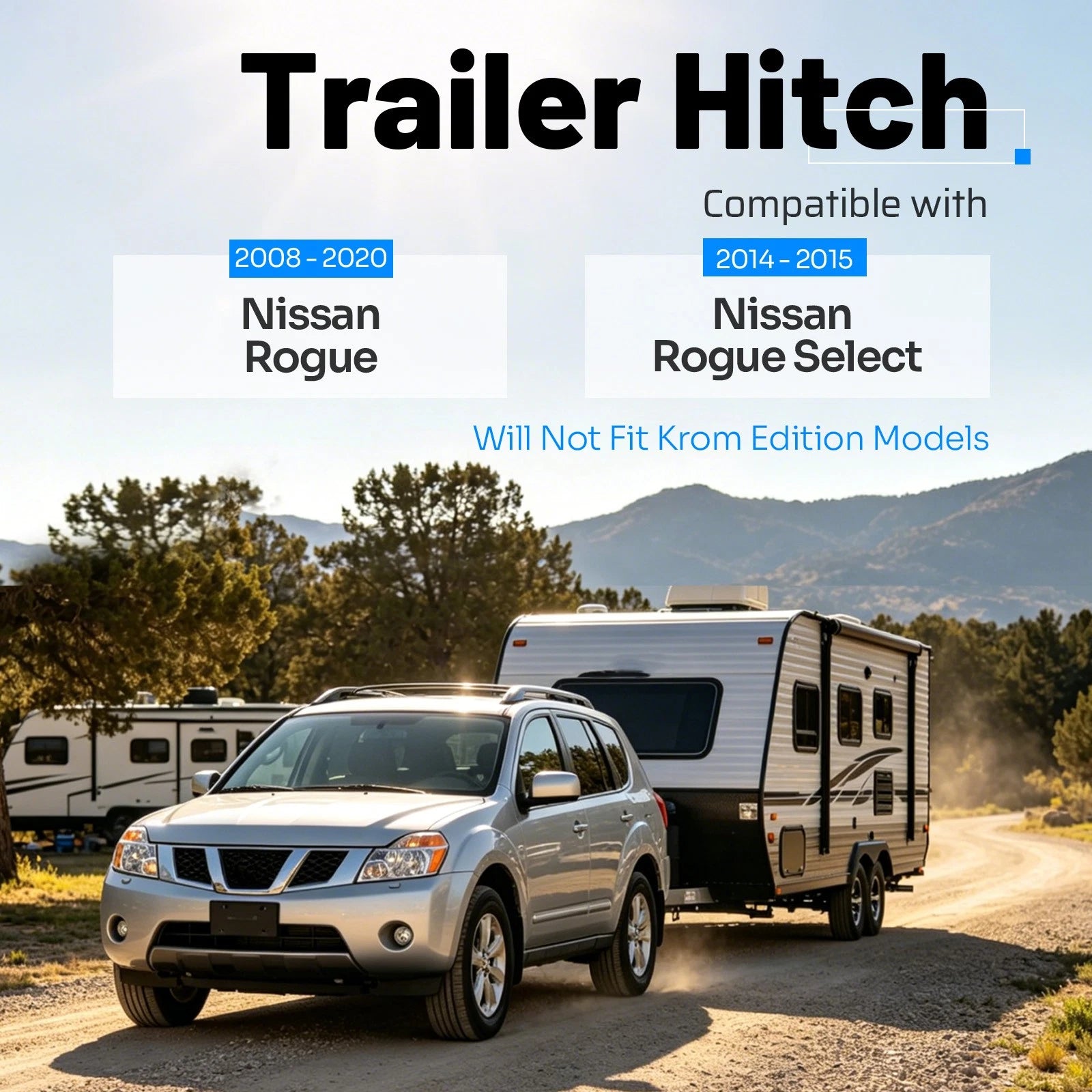 Class 3 Trailer Hitch Tow 2-Inch Receiver for Nissan Rogue (2008–2020)