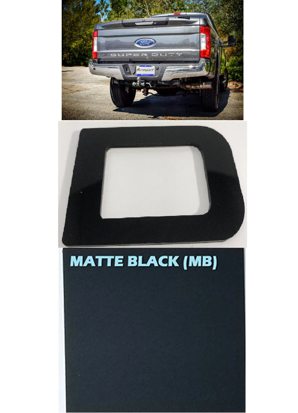 Tailgate Letter Inserts Matte Black Premium ABS for Ford Super Duty (2017–2019)