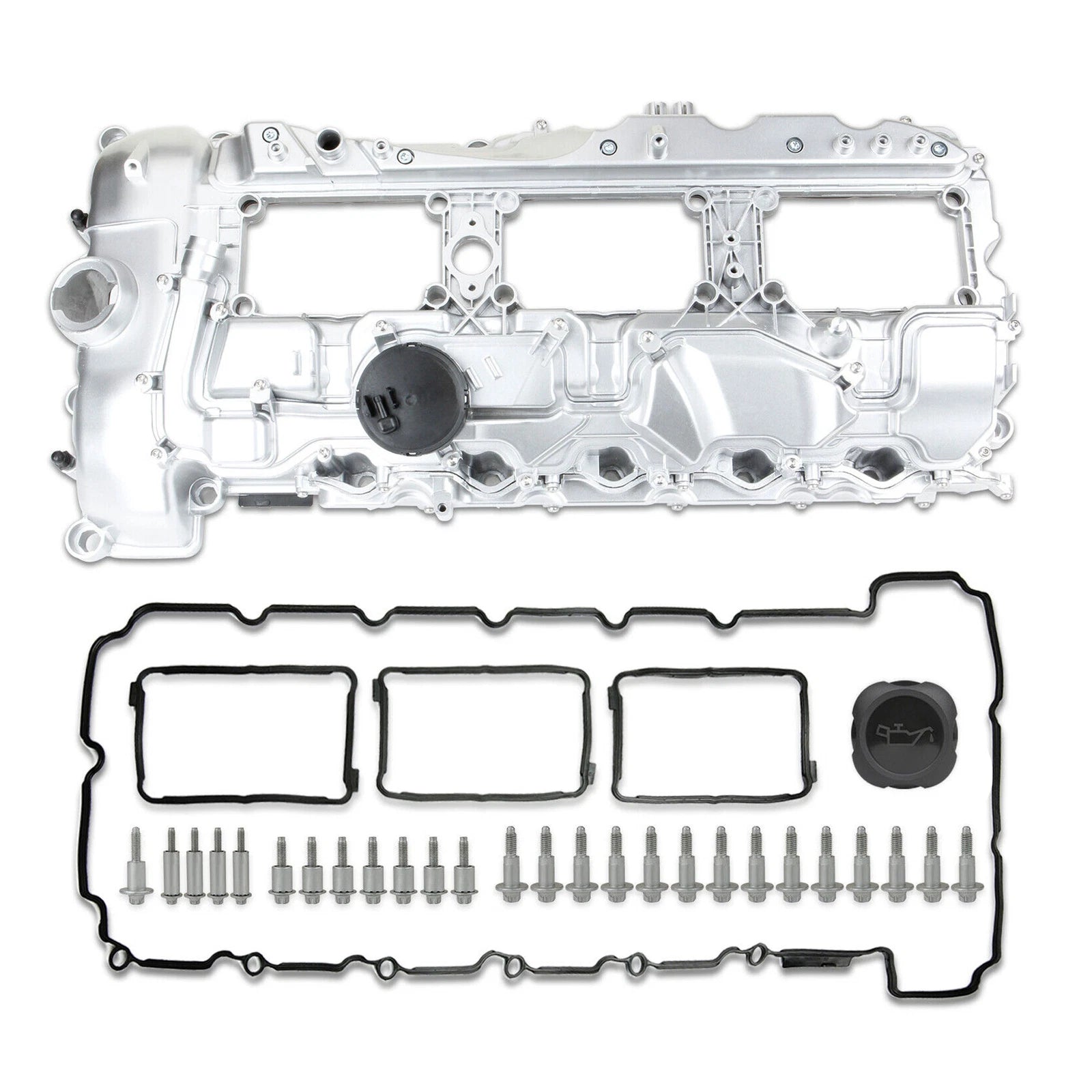 Aluminum Valve Cover with Gasket for BMW 135i 335i 535i 640i 740i X3 X5 (2006–2019)