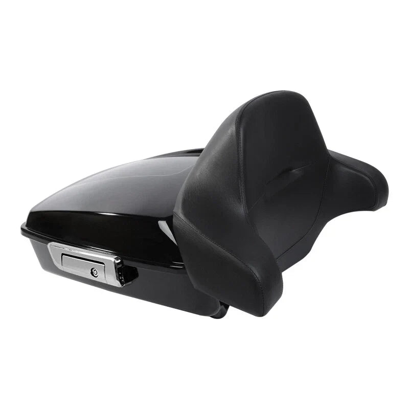Black Chopped Trunk Backrest Mount Rack for Harley Softail Deluxe (2018-2025)