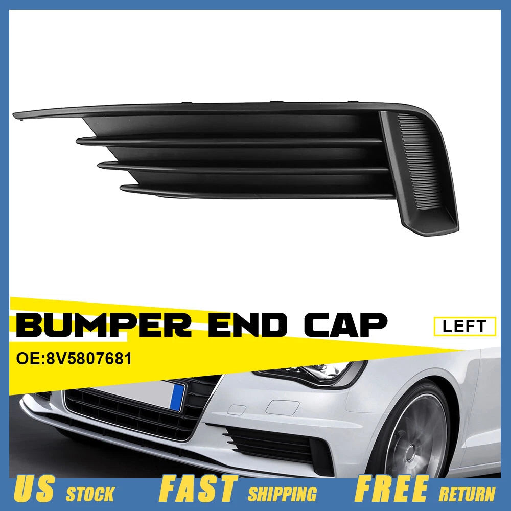 Front Bumper Lower Left Side Black Grill for Audi A3 S3 (2013–2017)