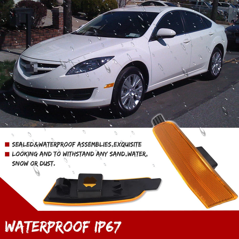 Amber Lens Front Bumper Side Marker Lights for Mazda 6 (2009–2013)