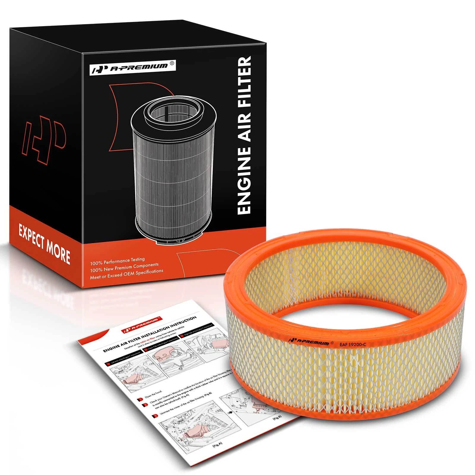 Engine Air Filter for Chevy Malibu, Impala, Jeep, GMC (1968–1985)
