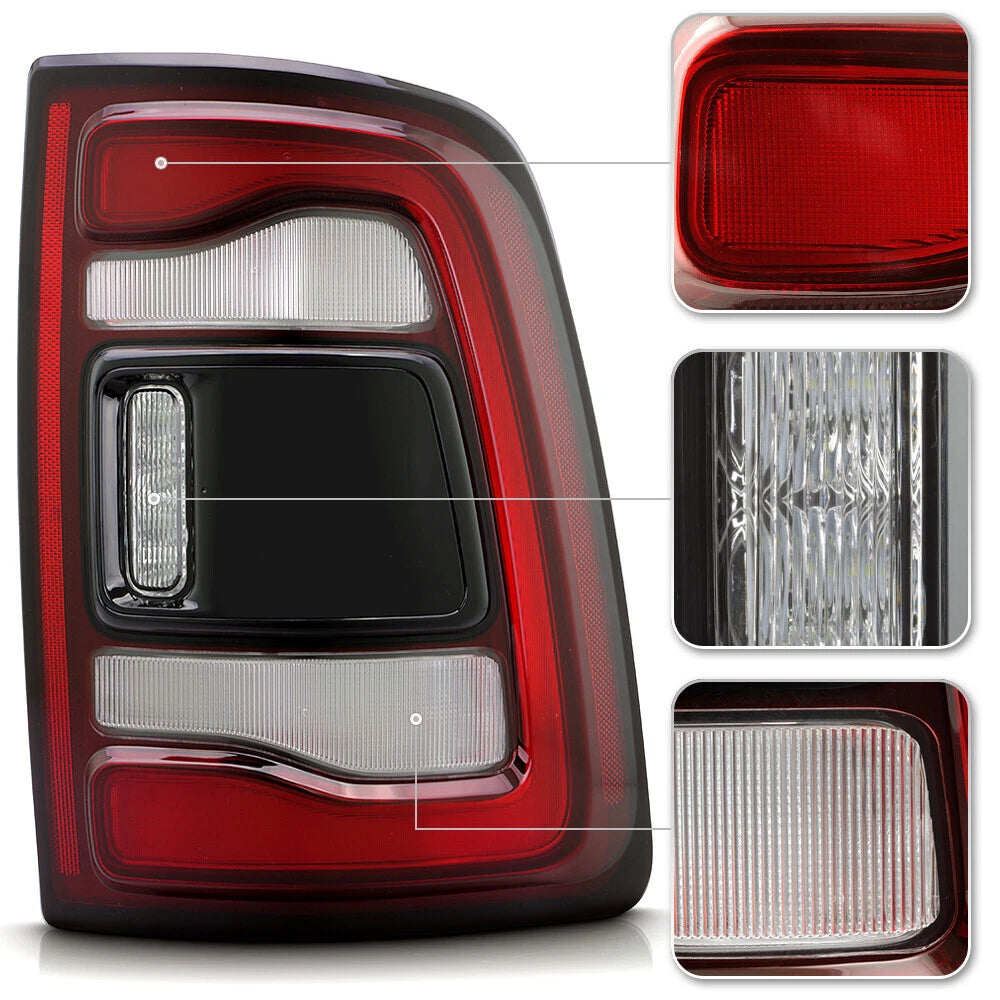 Set of 2 Black LED Tail Lights for Ram 2500 3500 (2019–2023)