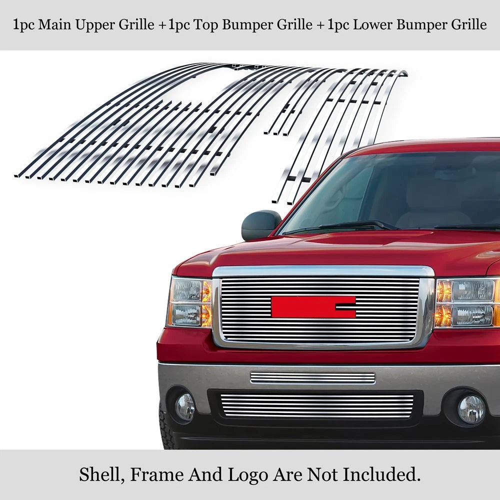 Stainless Chrome Billet Grille Combo for GMC Sierra 1500 (2007-2013)