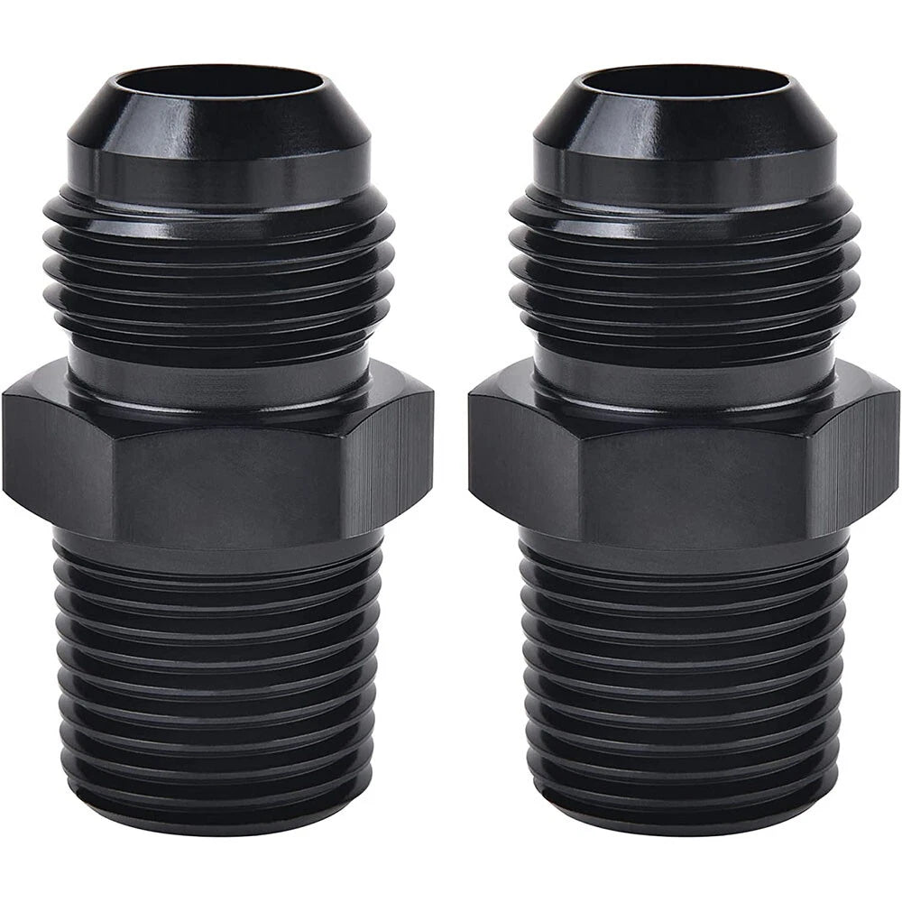 2X 8AN Male Flare to 3/8" Fitting Adapter Aluminum