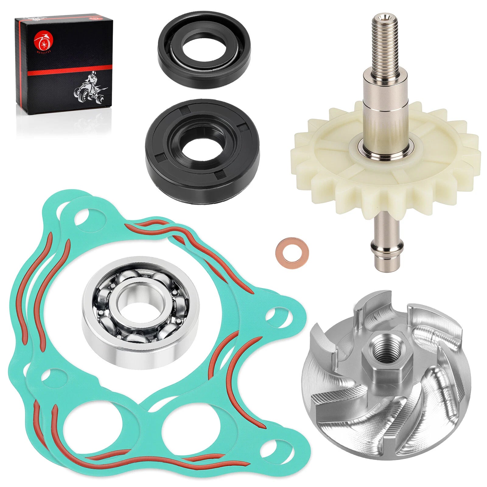 Water Pump Impeller Shaft Gear Bearing Seal Gasket for Honda CR500R (1986–2001)