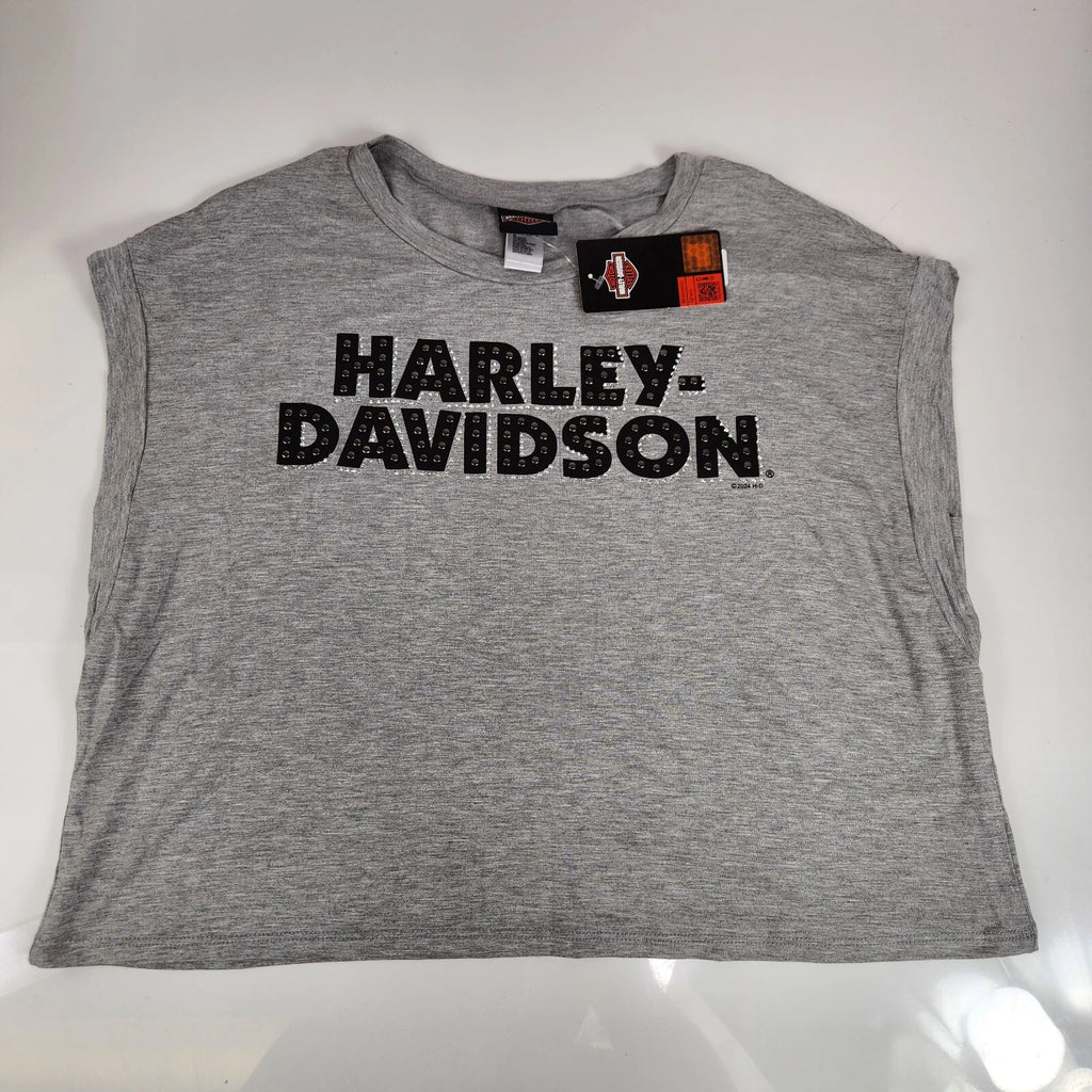 Hollow Short Sleeve Crew Neck Shirt for Harley-Davidson (HT4848HGY)