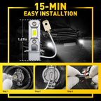 AUXITO H3 LED Fog Light Bulb Conversion Kit for
