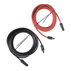 1 Pair 25 Feet Solar Panel 12AWG Extension Cable for Universal Use