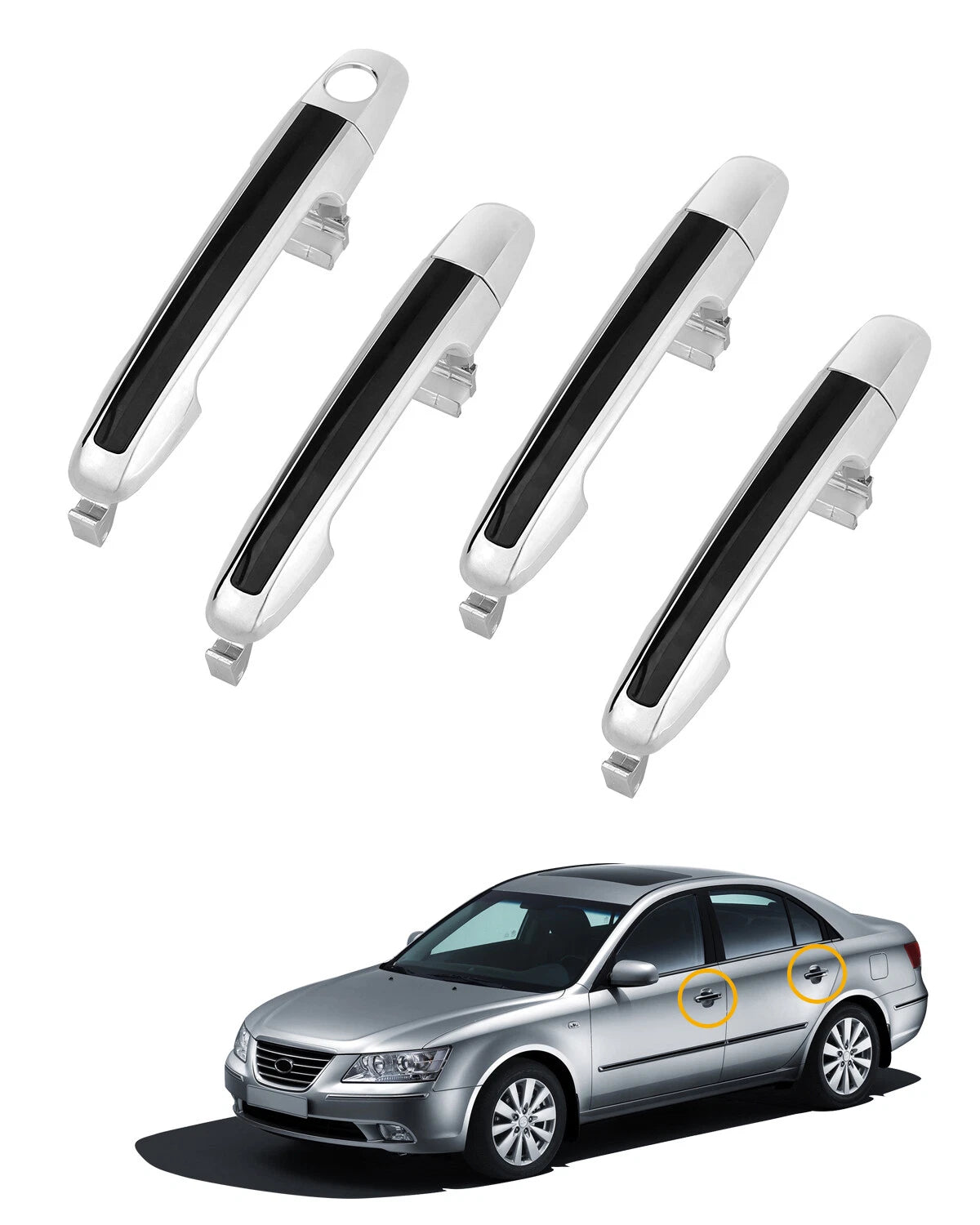 Set of 2 Exterior Door Handles for Hyundai Sonata (2005–2010)