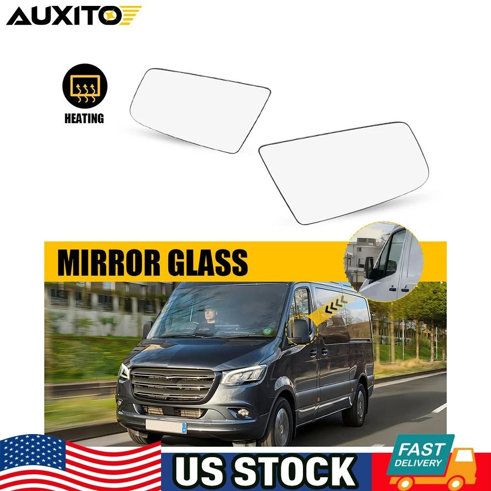 Heated Mirror Glass Replacement LH RH for Mercedes Benz Sprinter (2010–2018)