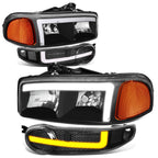 Switchback LED DRL Bumper Headlights for Sierra Yukon Denali (2001–2007)