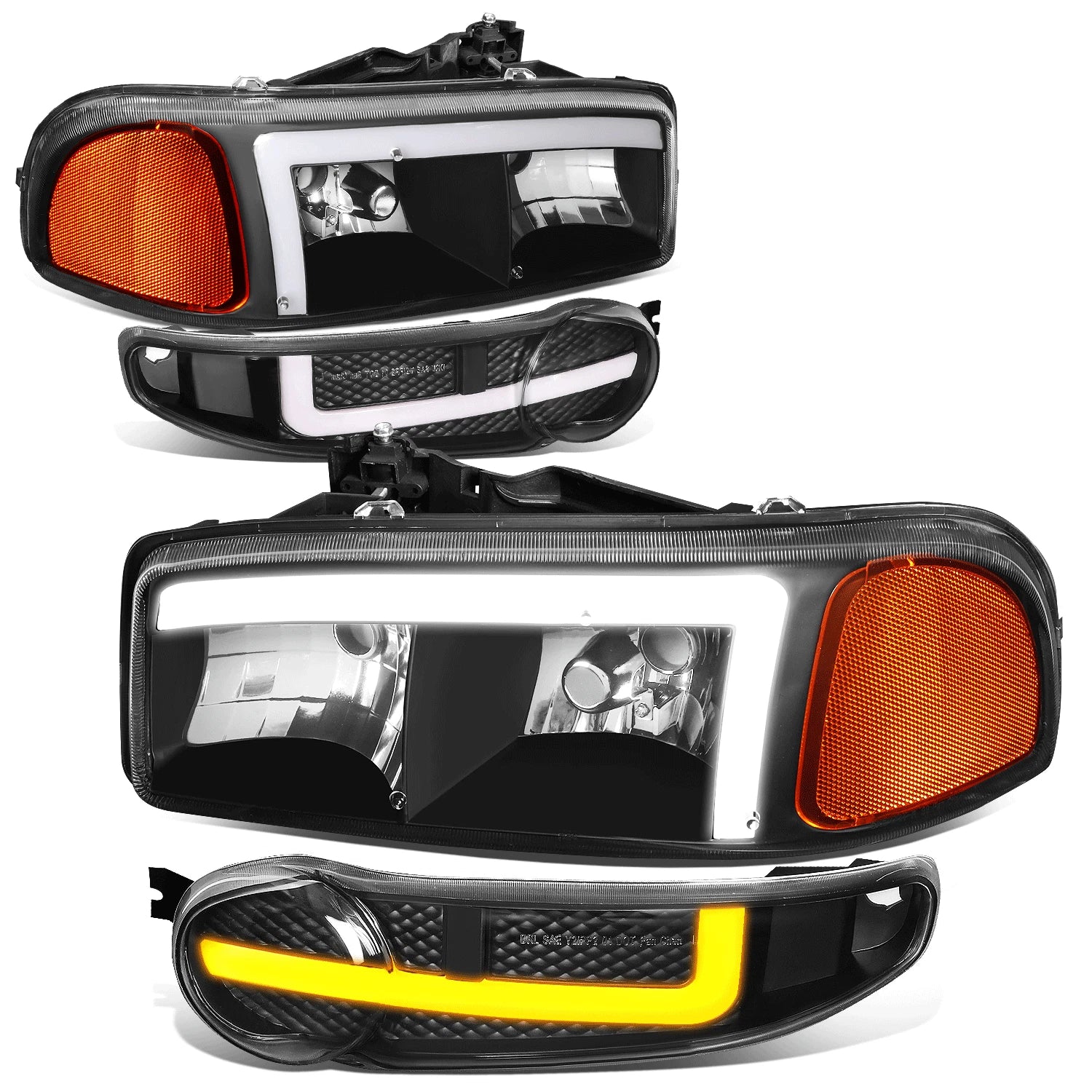 Switchback LED DRL Bumper Headlights for Sierra Yukon Denali (2001–2007)