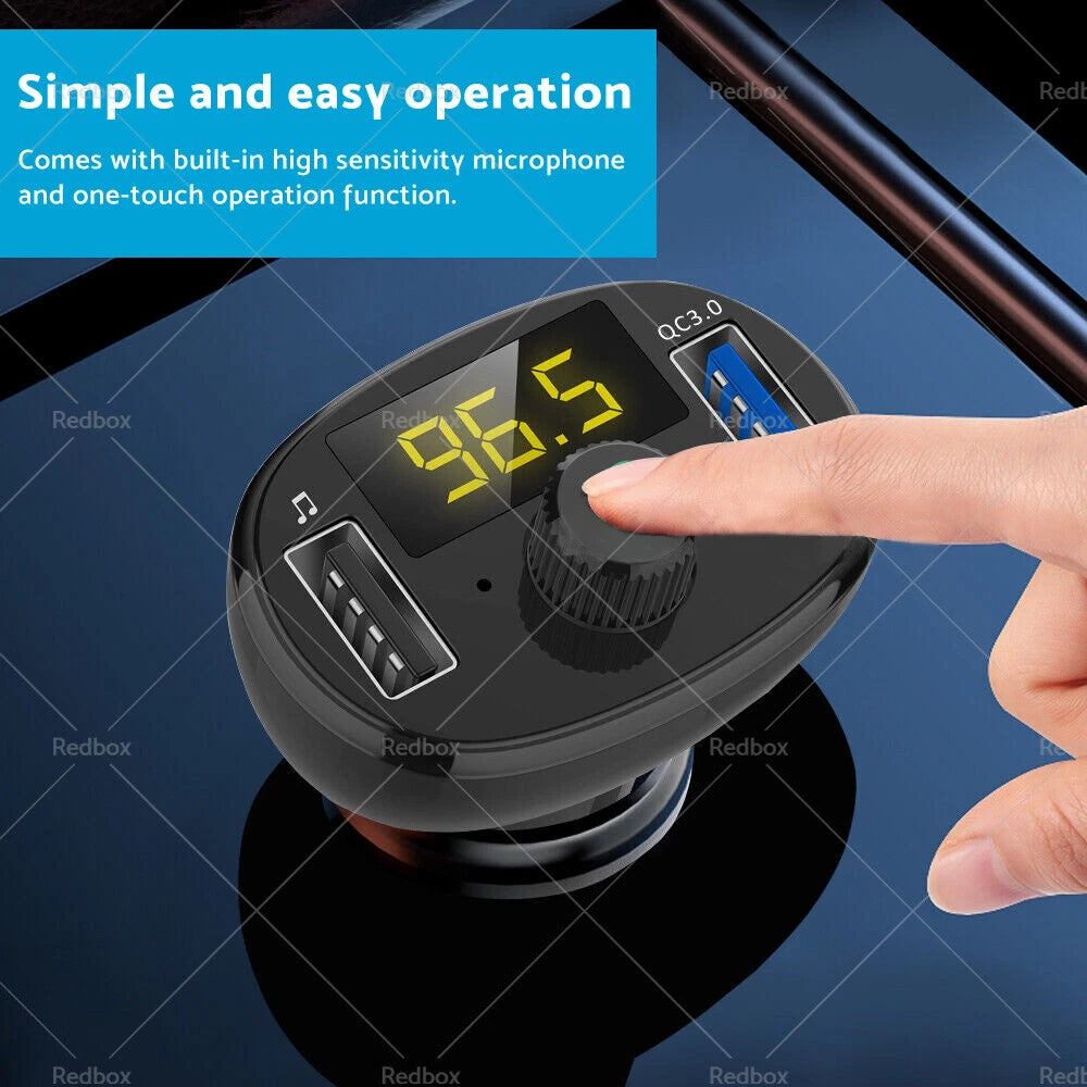 Bluetooth 5.0 FM Transmitter Car Kit for Universal Vehicles (2010–2023)