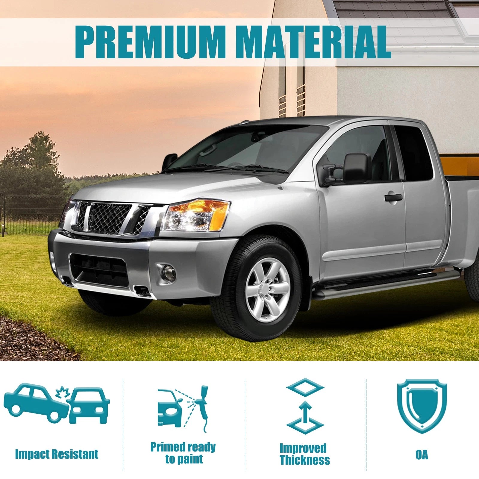 Chrome Steel Front Bumper Face Bar for Nissan Titan (2004–2015)