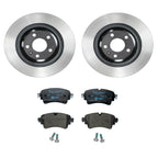 Set of 2 Wagner Rear Rotors & Hella Low-Met Disc Brake Pads for A4 A5 Quattro