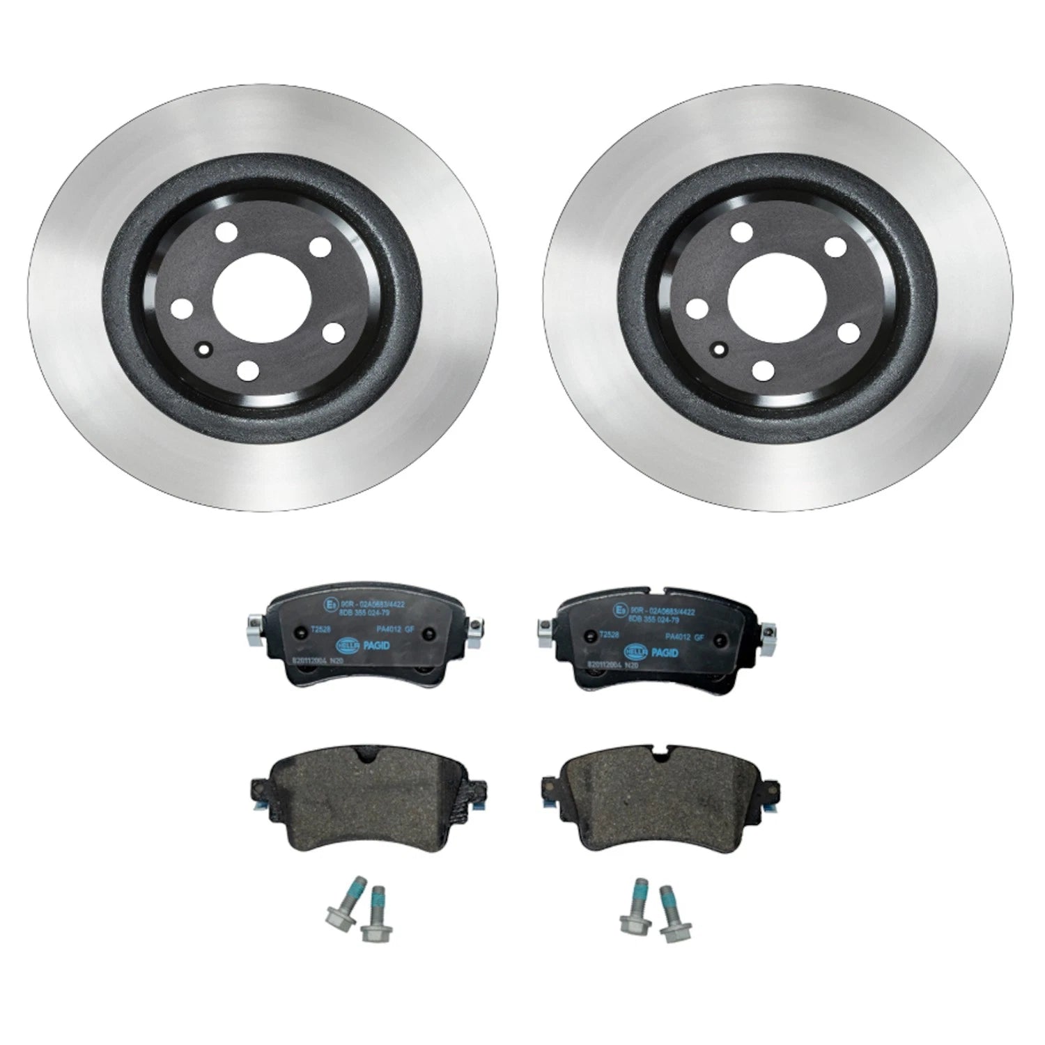 Set of 2 Wagner Rear Rotors & Hella Low-Met Disc Brake Pads for A4 A5 Quattro