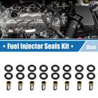 Set of 8 Fuel Injector O Rings Seals with Micro Filters for Dodge Ram 1500 