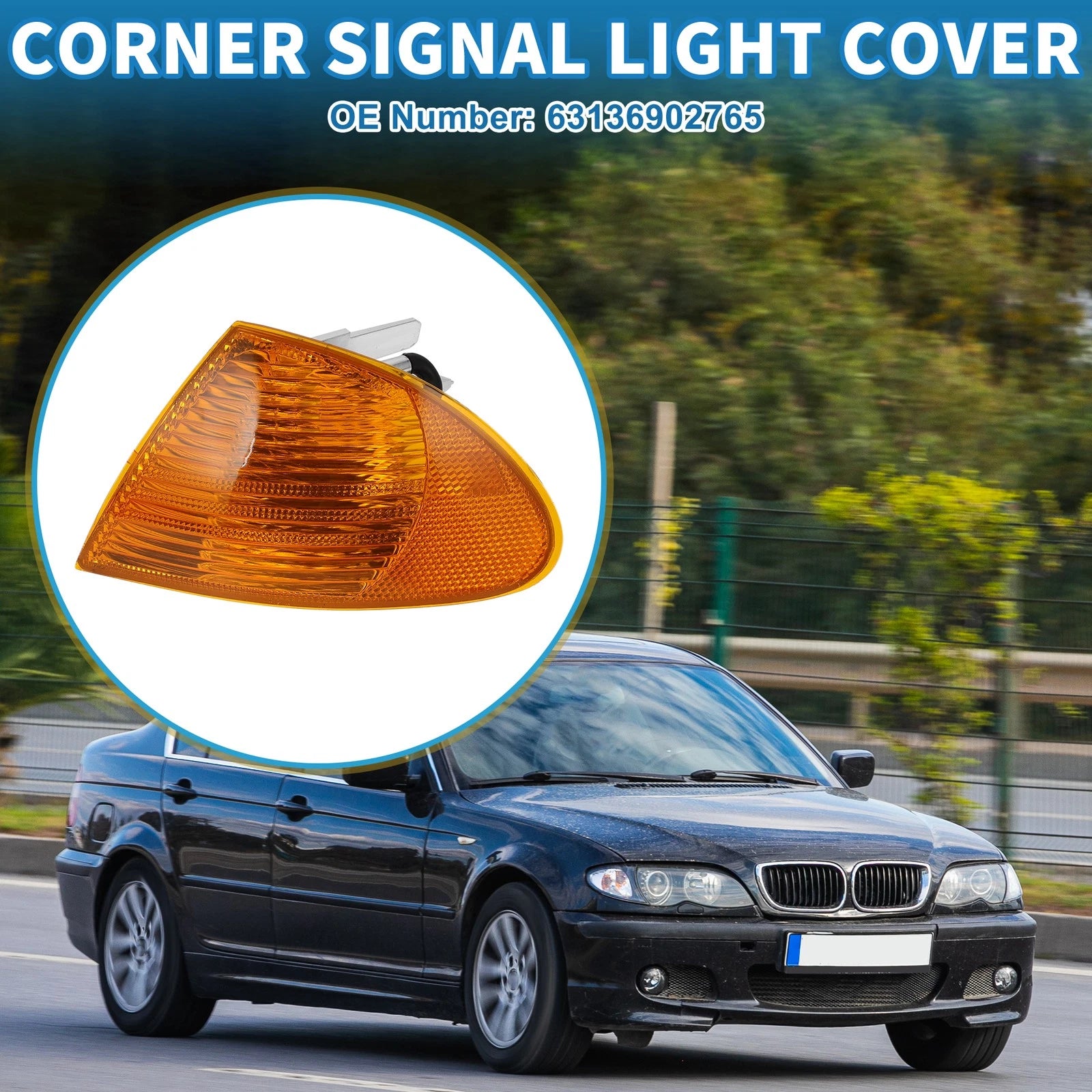 1 Pcs Left Corner Signal Light Cover for BMW 3 Series (1999–2001) No. 63136902765