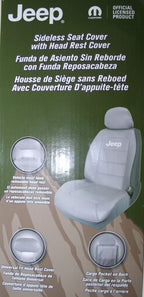 Sideless Seat Cover for Jeep SUV 4x4 (Grey, Vinyl, Embroidered)