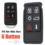 Rubber Remote Key Pad 6 Button for Volvo XC60 XC70 V70 S60 S80 (2008–2017)