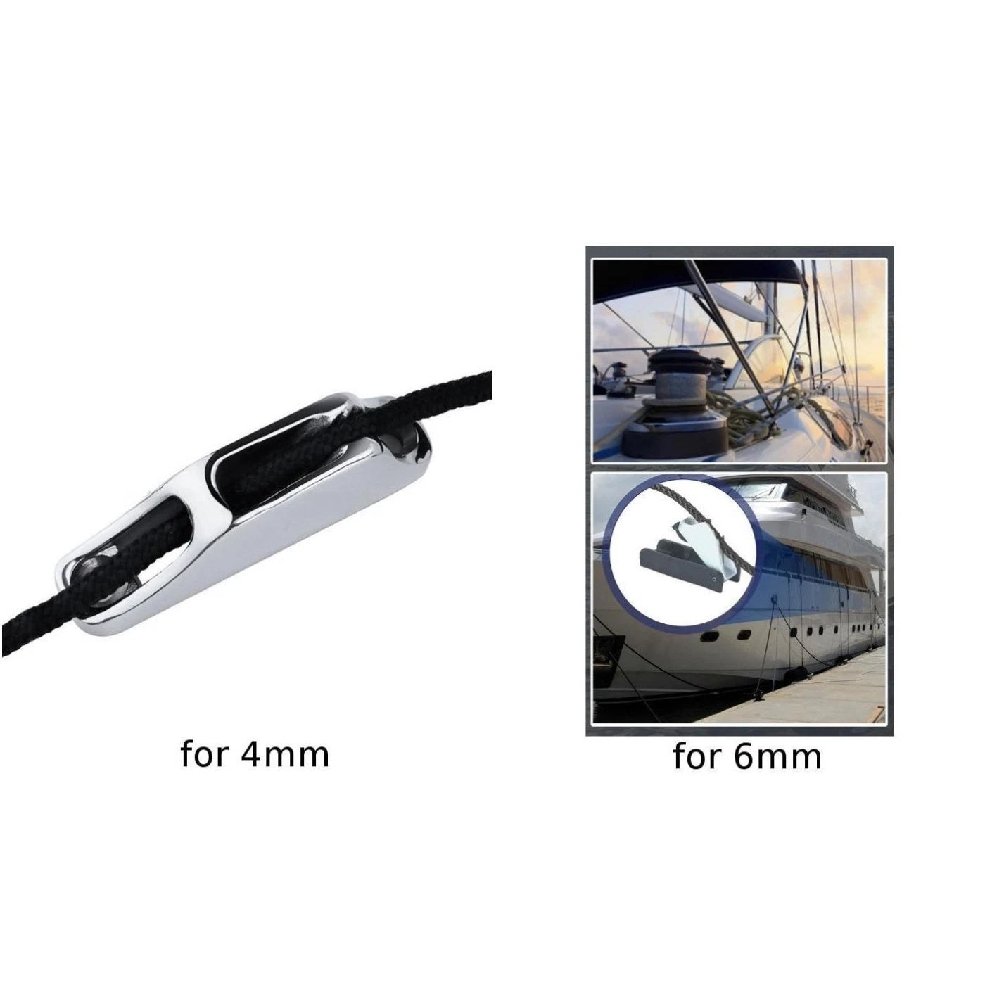 316 Stainless Steel Boat Rope Cleat for Sailboat Yacht (4mm/6mm)