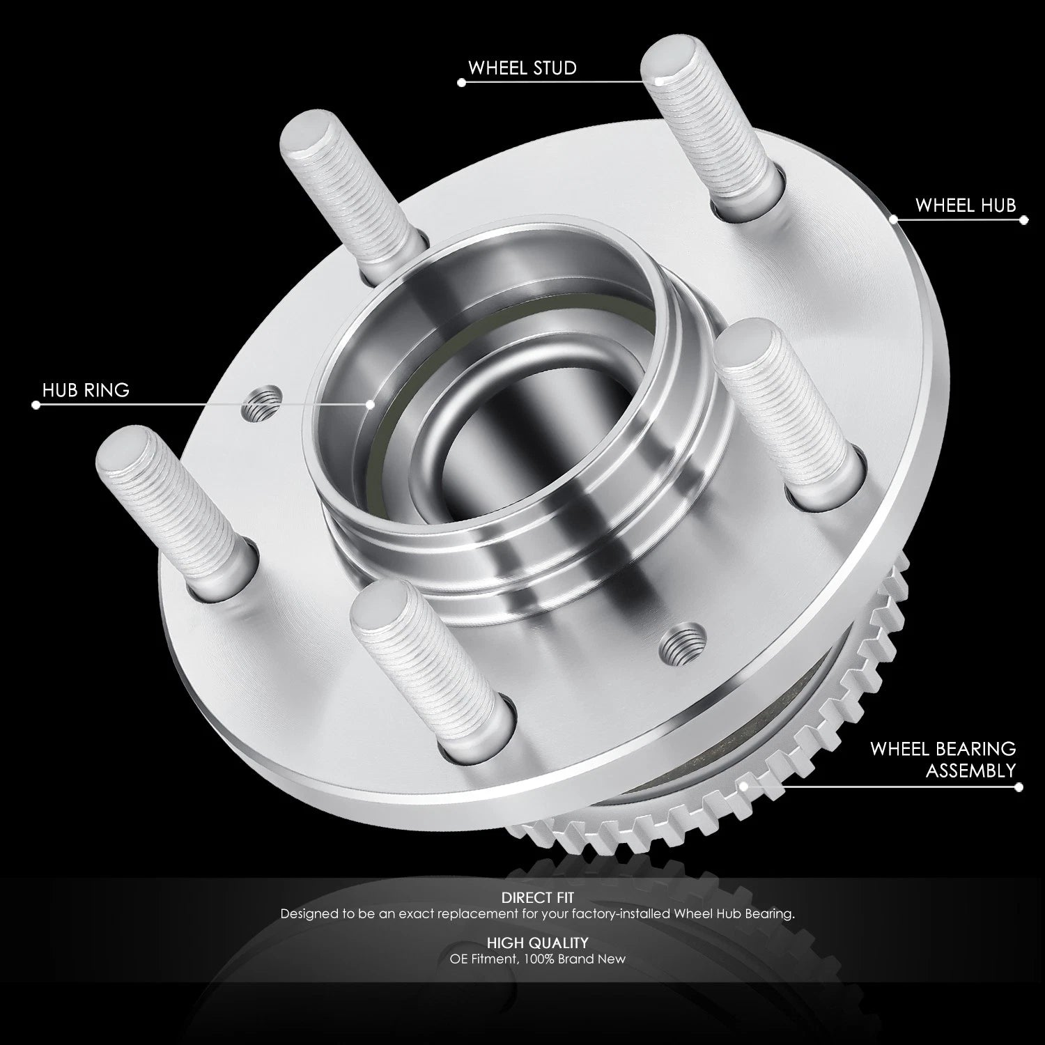 Rear Wheel Hub & Bearing Assembly for Ford Fusion MKZ Zephyr Milan (2002–2012)