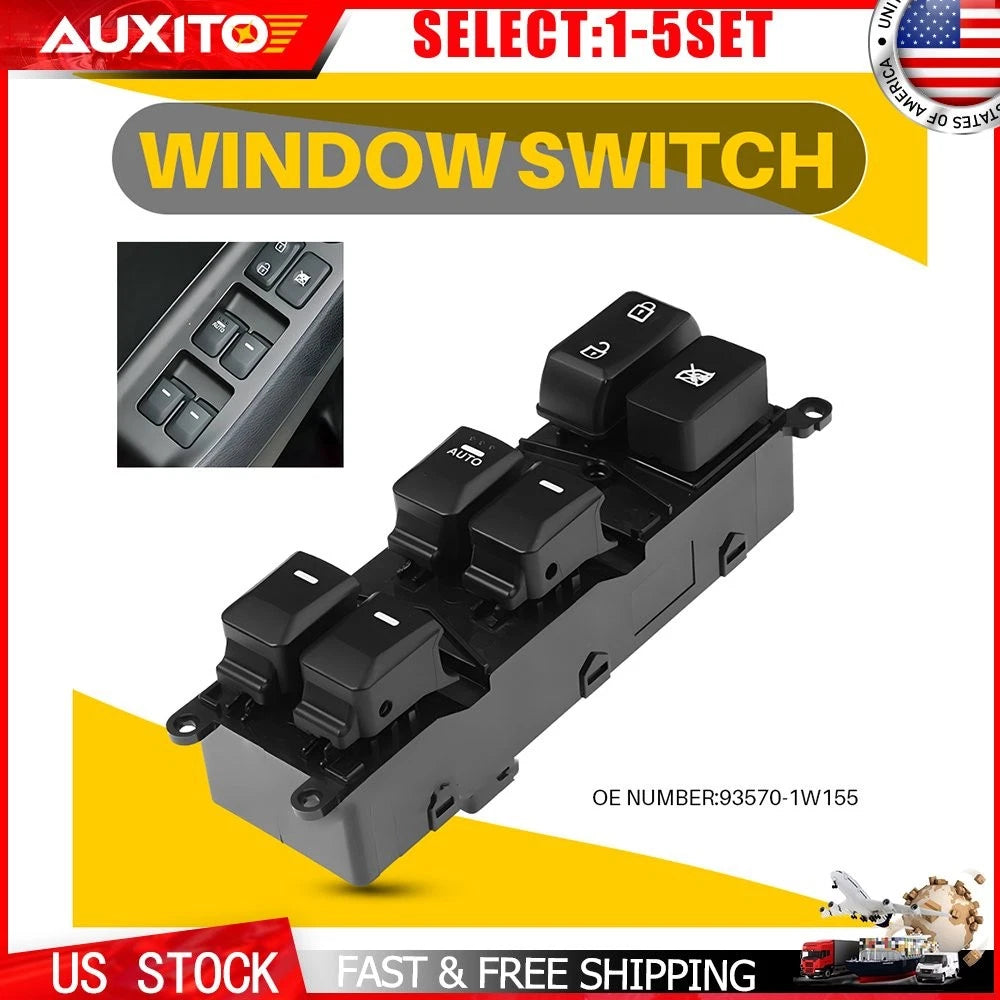 Power Window Switch Left Driver Side for Kia Rio 4-Door (2012–2015) 935701W155