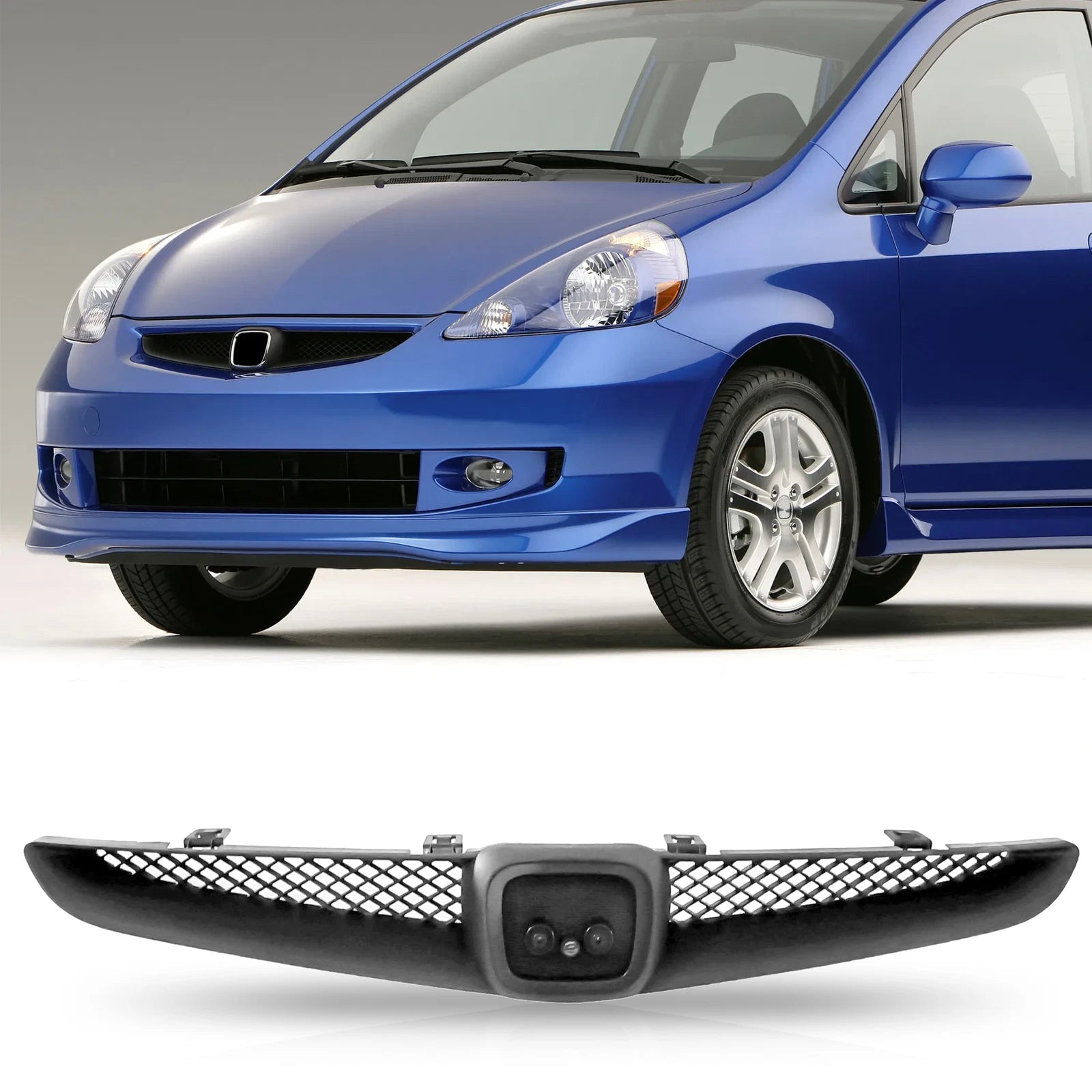 Front Grille for Honda Fit (2007–2008) Black Plastic