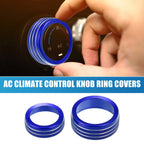 Set of 3 AC Radio Switch Knob Cover Decals for Dodge Durango (2014–2020) Blue
