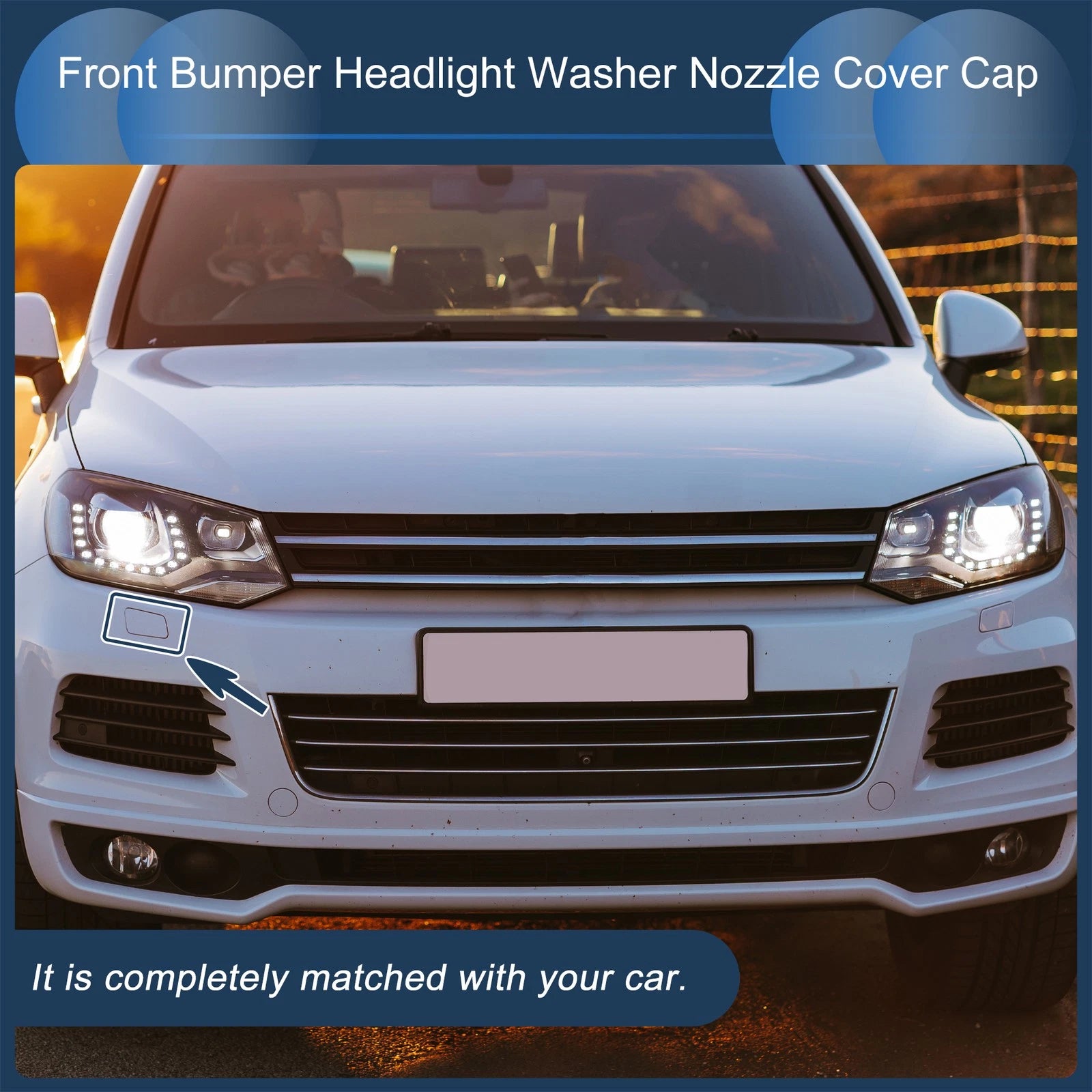 Front Right Washer Nozzle Cover Cap for Volkswagen Touareg (2011–2014) 7P6 955 985 B Brown