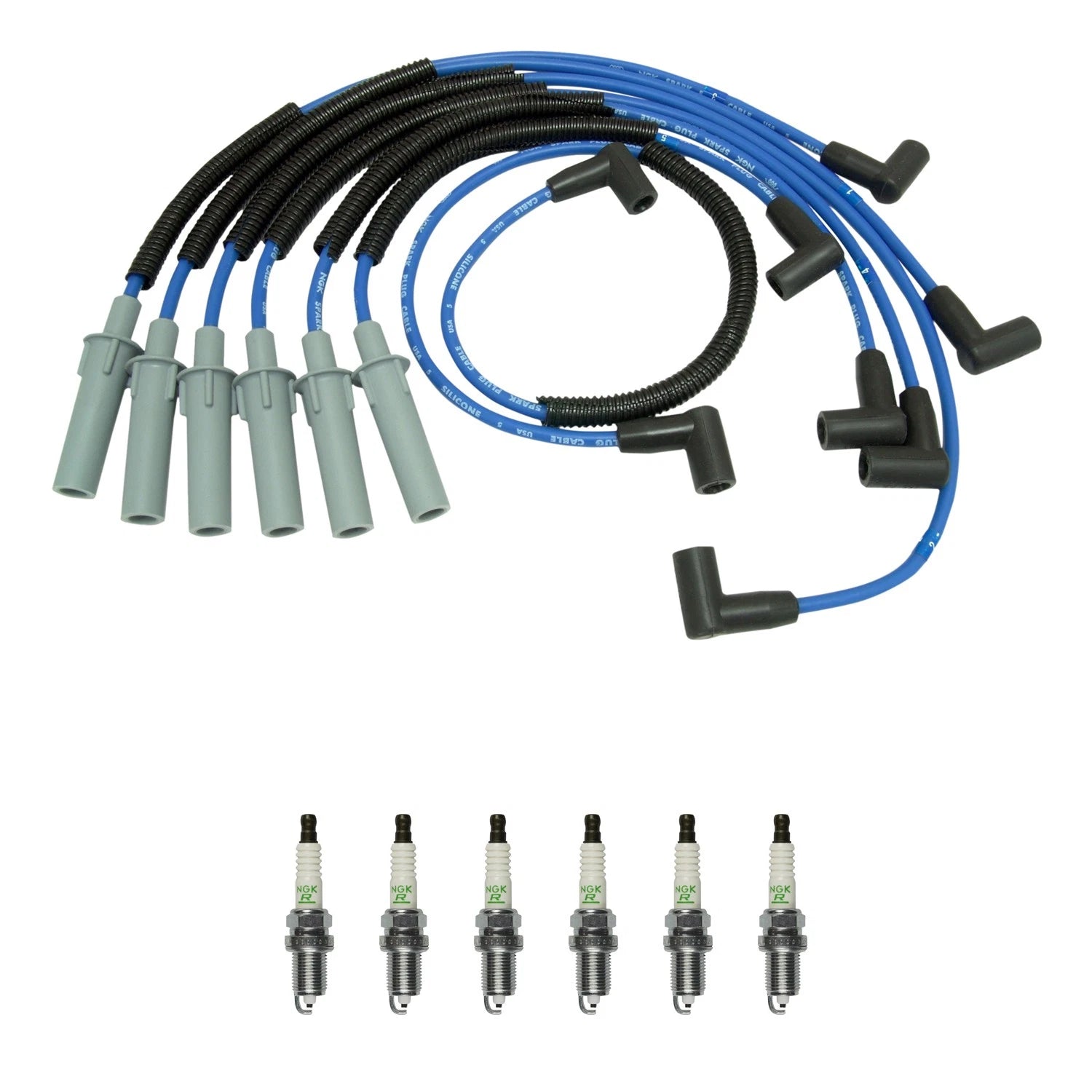 NGK Wire Set & 6 V-Power Spark Plugs for Dakota Durango Ram 1500 (1997–2003)