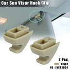 Set of 2 Beige Visor Retainer Support Clips for Chevy Silverado Tahoe (2007–2013)