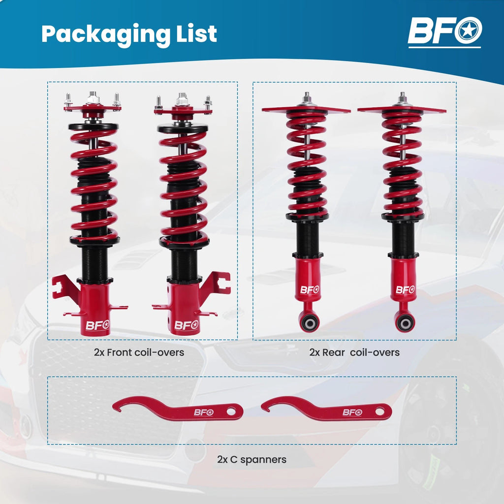 4Pcs Coilovers Suspension Kit for Nissan Sentra B15 (2000–2006)