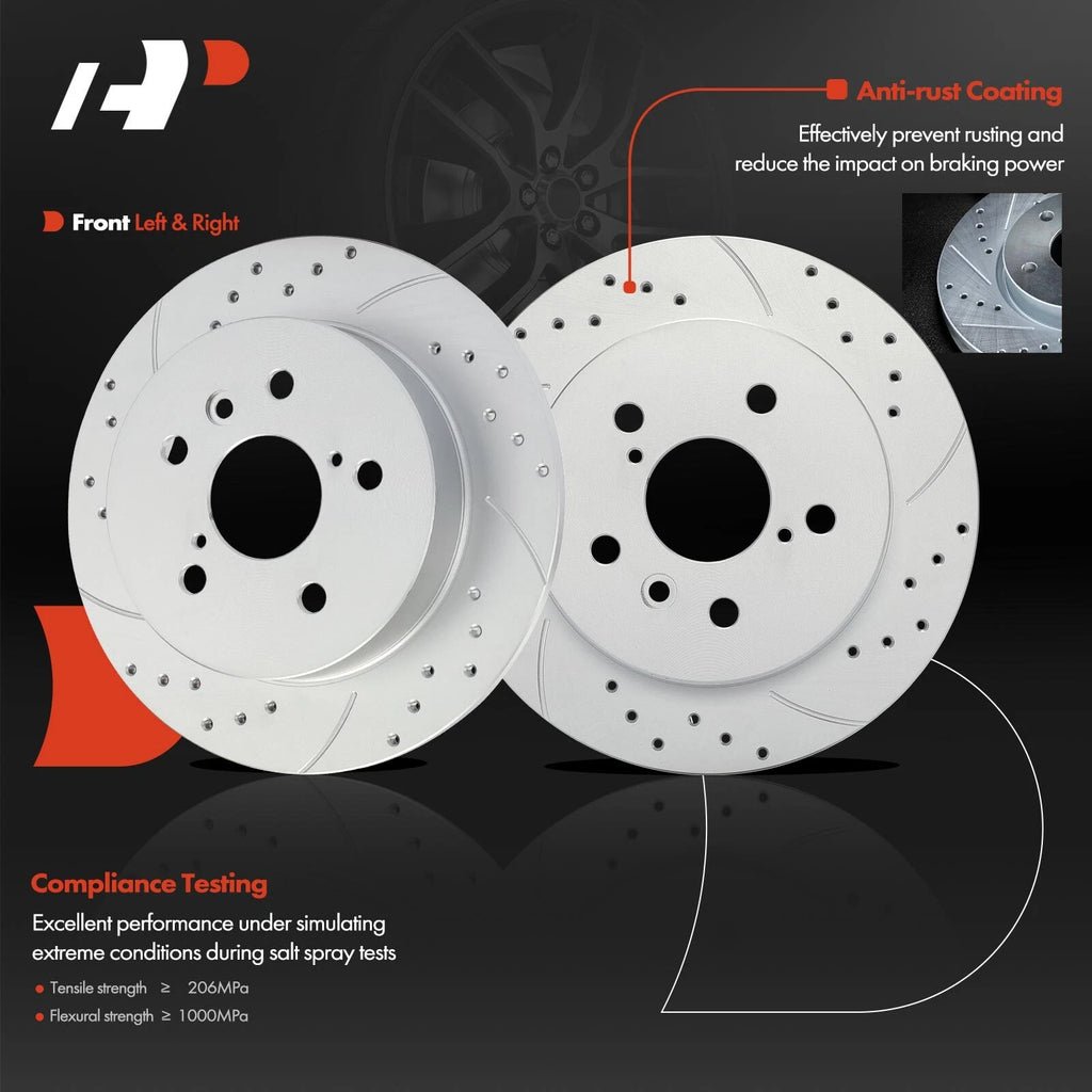 Rear Side Drilled Brake Rotors for Toyota Camry (2018–2023)
