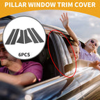 6 Pcs Car Pillar Window Trim Cover for Honda CR-V (2012–2016) Black Carbon Fiber