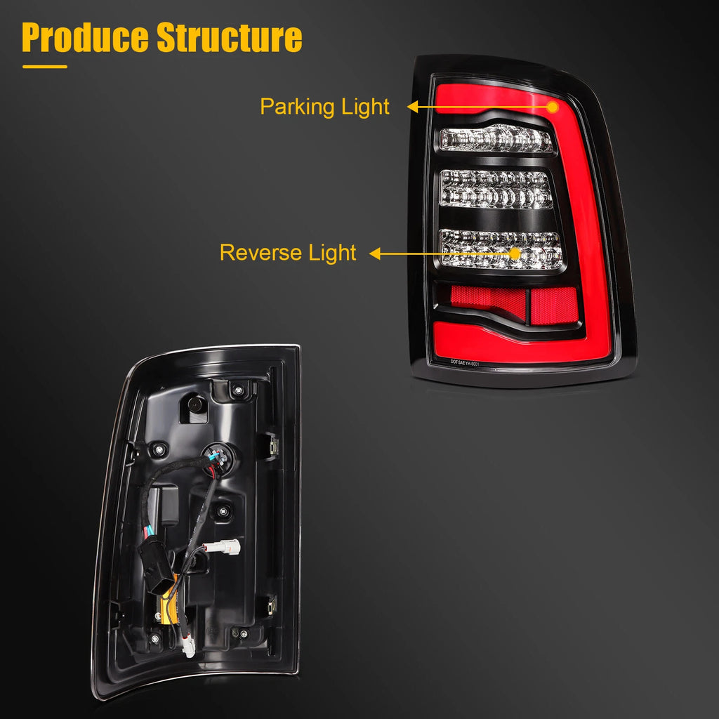 Full LED Tail Light Assembly for Dodge Ram 1500 2500 3500 (2009–2018)