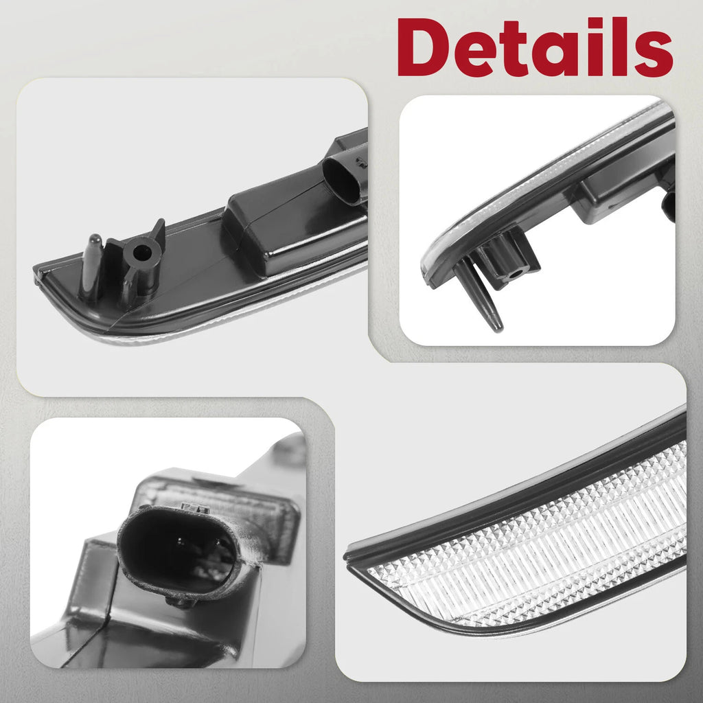 Clear LED Front Bumper Side Marker Lights for Chrysler 300 (2015-2023)